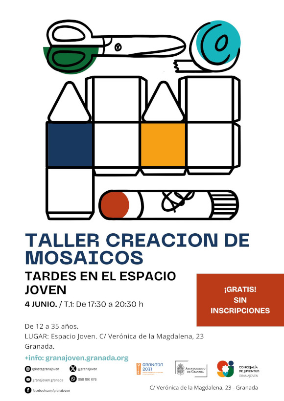 ©Ayto.Granada: Enredate: Tardes en el Espacio Joven, Taller MOSAICOS